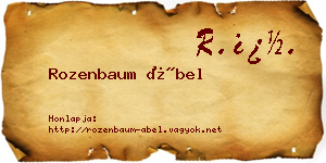 Rozenbaum Ábel névjegykártya